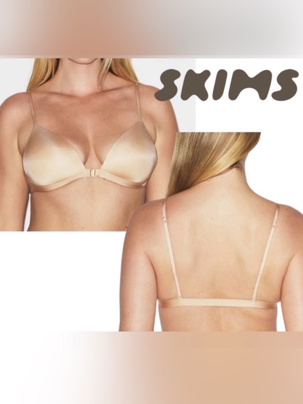 NWT SKIMS | 36A | WIRELESS FORM TRIANGLE FRONT CLOSE SUPER PUSH-UP BRA | Clay